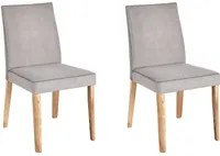 Set di 2 sedie in tessuto Imbottito grigio chiaro per soggiorno in stile scandinavo