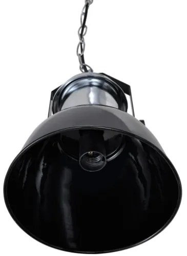 Lampada da Soffitto in Metallo Nero Altezza Regolabile Moderna