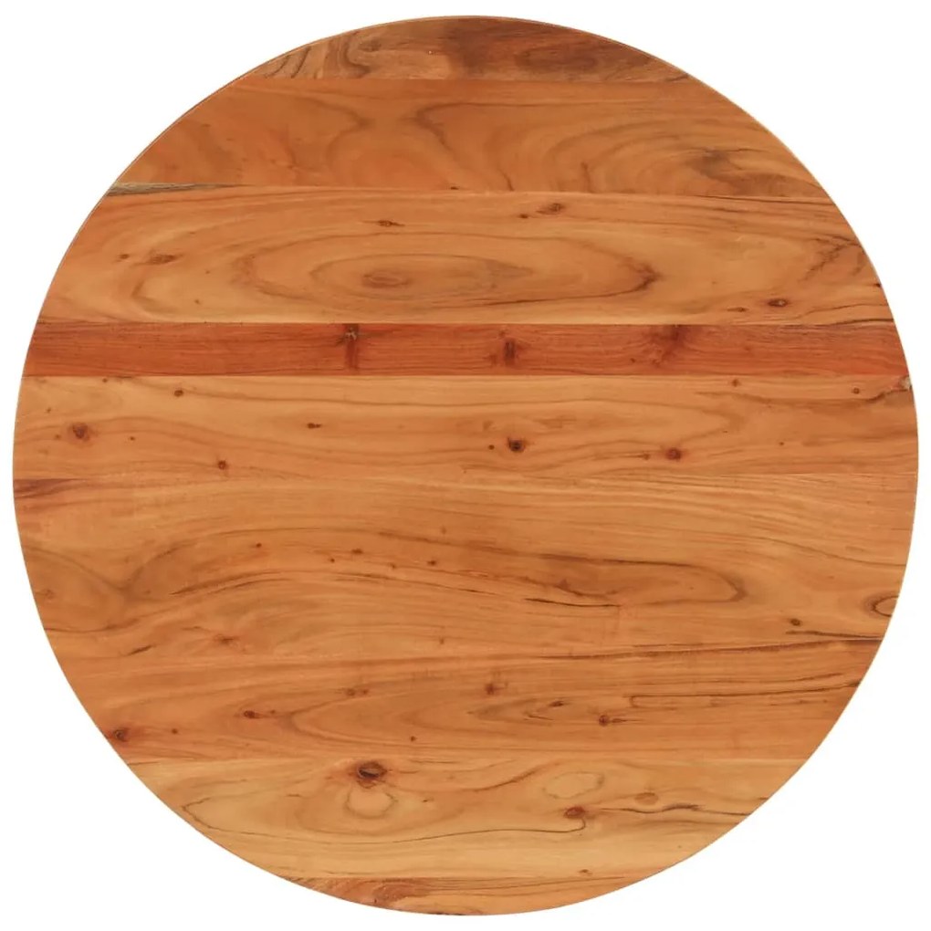 Piano Per Tavolo Ø70x2,5 Cm Rotondo İn Legno Massello Di Acacia /
