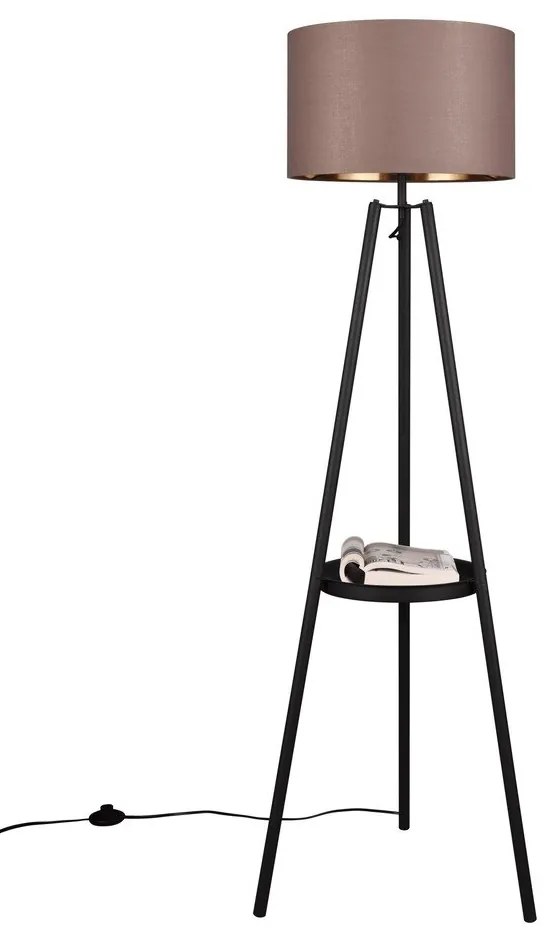 Lampada da terra nera con ripiano (altezza 152 cm) Colette - Trio
