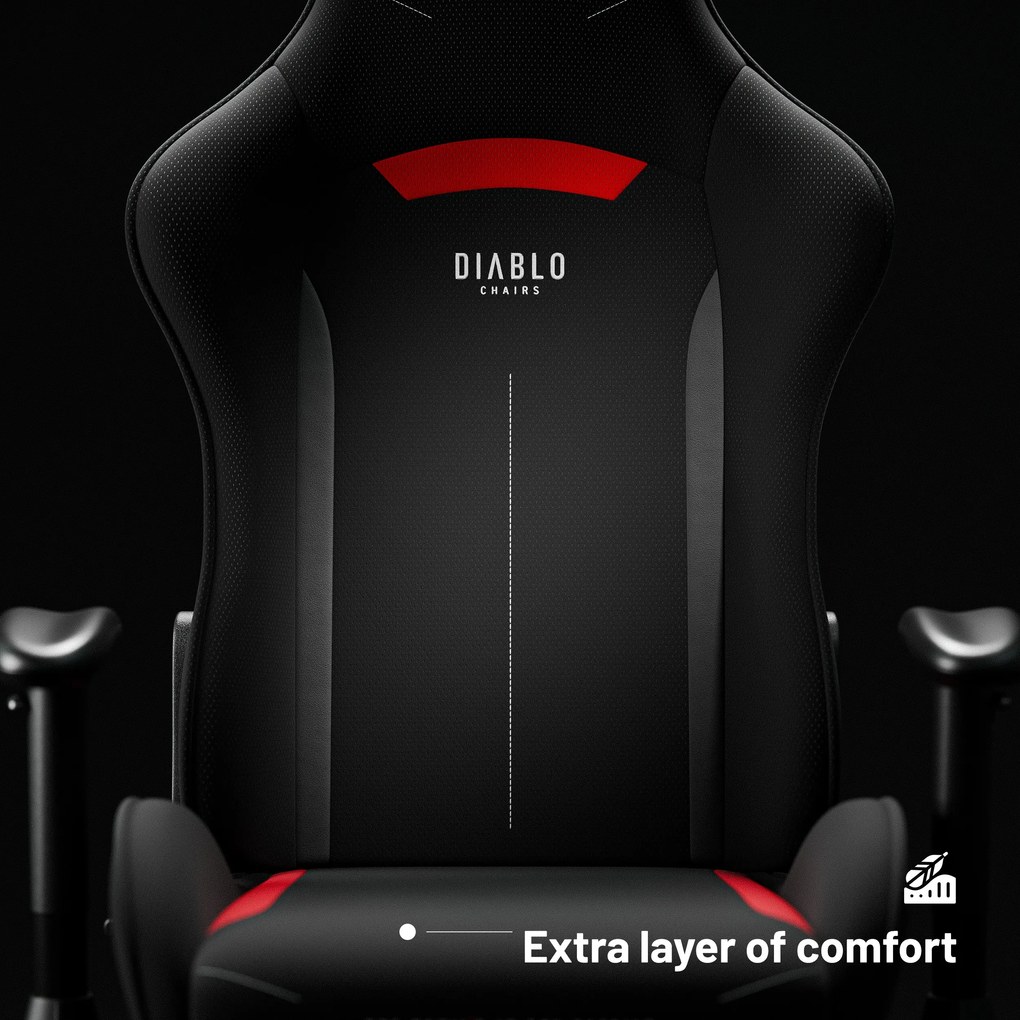 Sedia girevole da gaming Diablo X-Starter nera e rossa