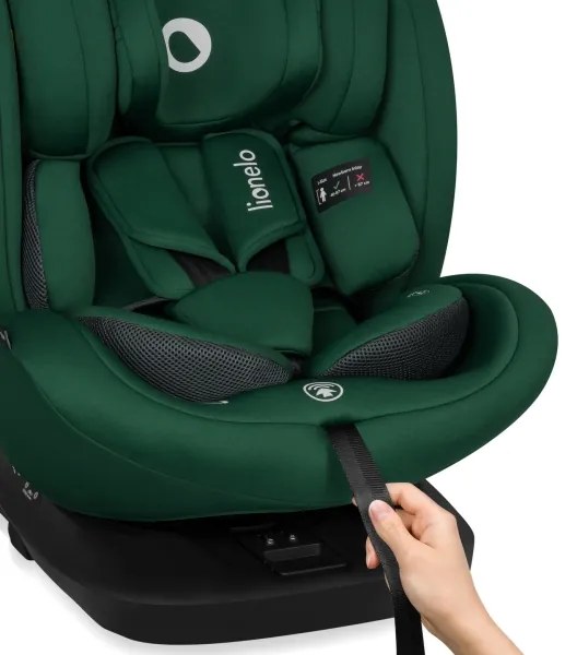 Lionelo - Seggiolino auto con base girevole BASTIAAN i-Size 40-150 cm Verde Foresta