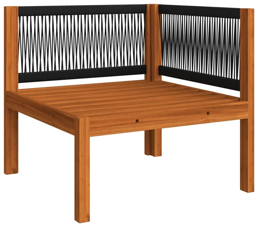 Set divani da giardino 6 pz con cuscini crema massello acacia