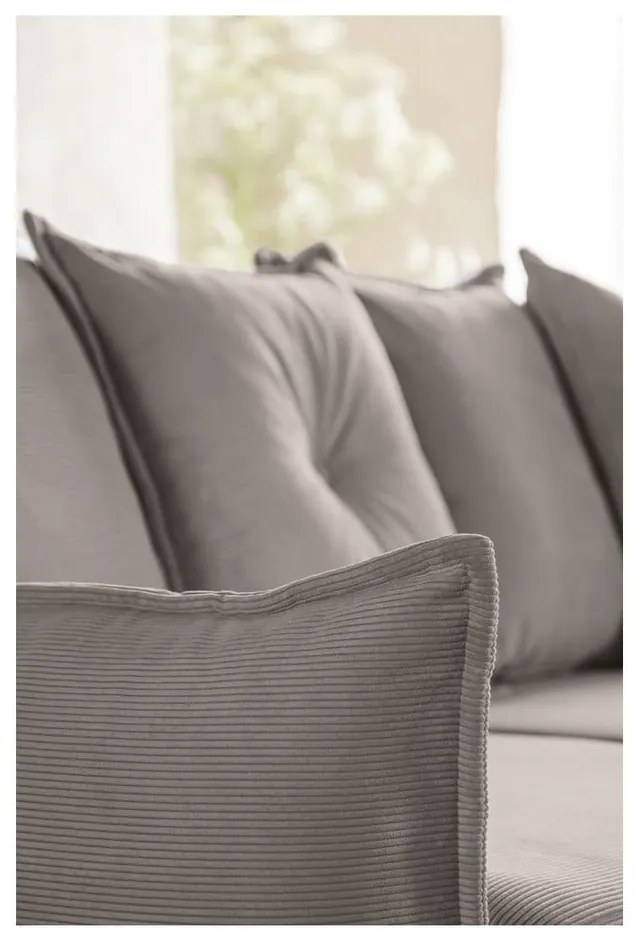 Divano letto in velluto a coste marrone chiaro (variabile) Lazy Lukka - Miuform