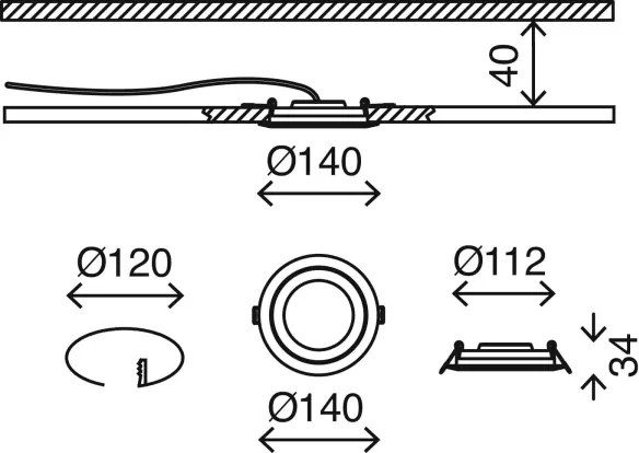 Briloner 7285-016 - Lampada LED da incasso per bagno LED/6,4W/230V IP23