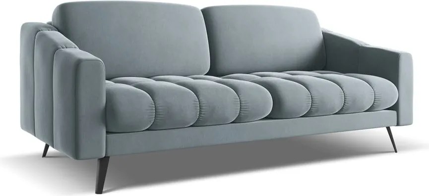 Divano azzurro con rivestimento in velluto 202 cm Nalu – Makamii