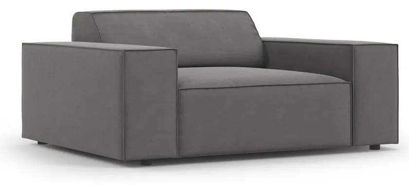 Poltrona grigia con rivestimento in velluto Jodie – Micadoni Home