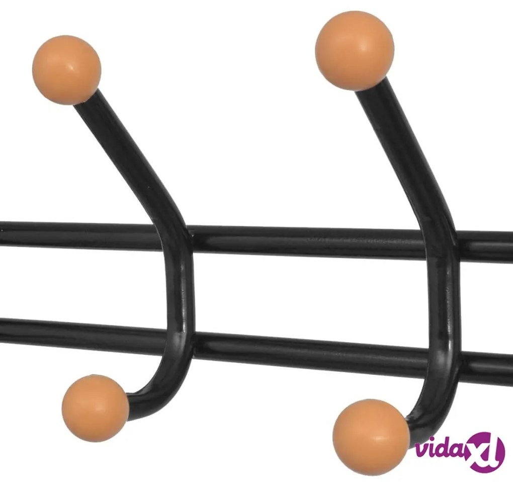vidaXL Appendiabiti con Deposito per Scarpe 68x32x182,5 cm Nero