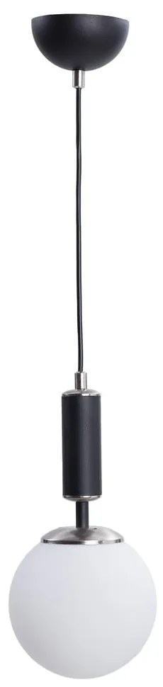 Lampada a sospensione bianca e nera con paralume in vetro ø 15 cm Hector - Squid Lighting