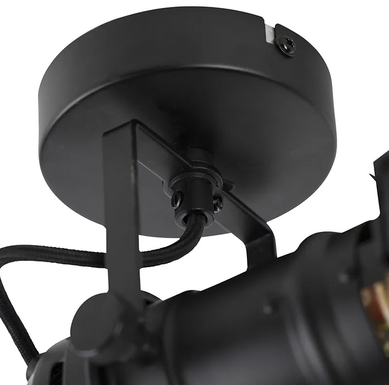 Faretto da studio industriale nero GU10 con alette - Movie