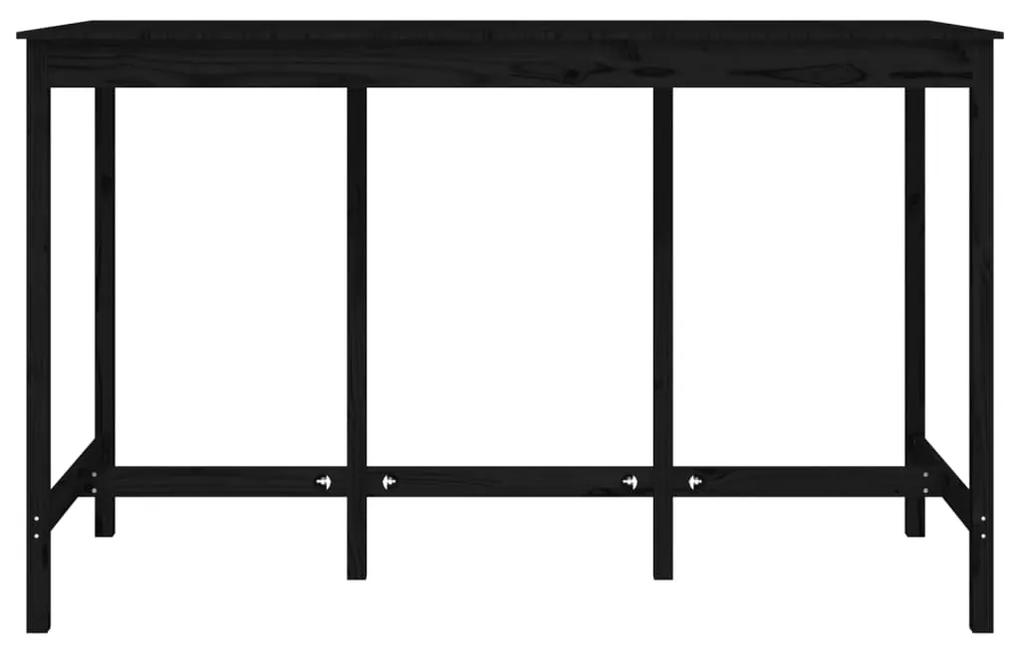 Tavolo da bar nero 180x80x110 cm in legno massello di pino