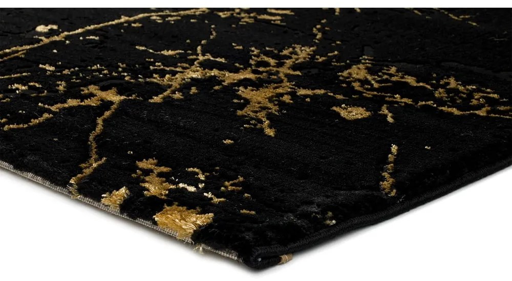 Tappeto nero , 80 x 150 cm Gold Marble - Universal