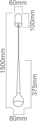 Open Design OR80261 - Lampadario LED su cavo CAPPI LED/5W/230V nero cromato