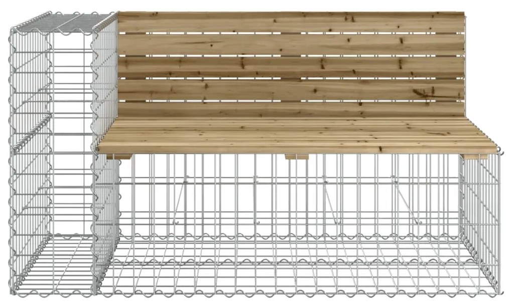 Panca da giardino design gabbione 122x71x65,5cm pino impregnato