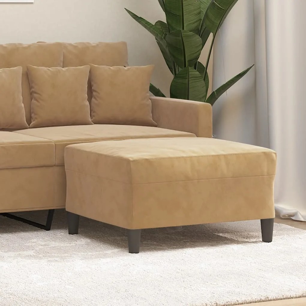 Poggiapiedi Marrone 70x55x41 Cm İn Velluto /