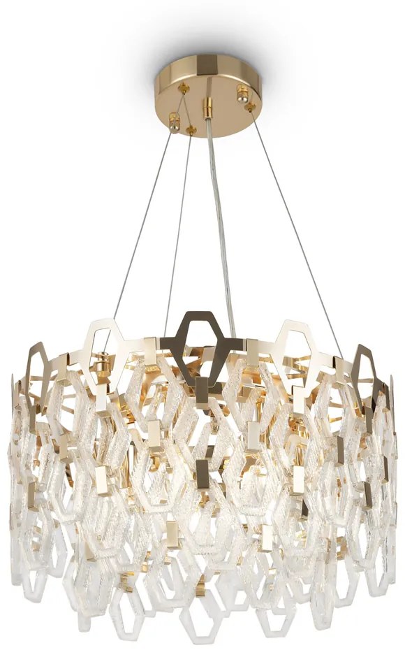 Lampadario Contemporaneo Tissage Metallo Oro 7 Luci