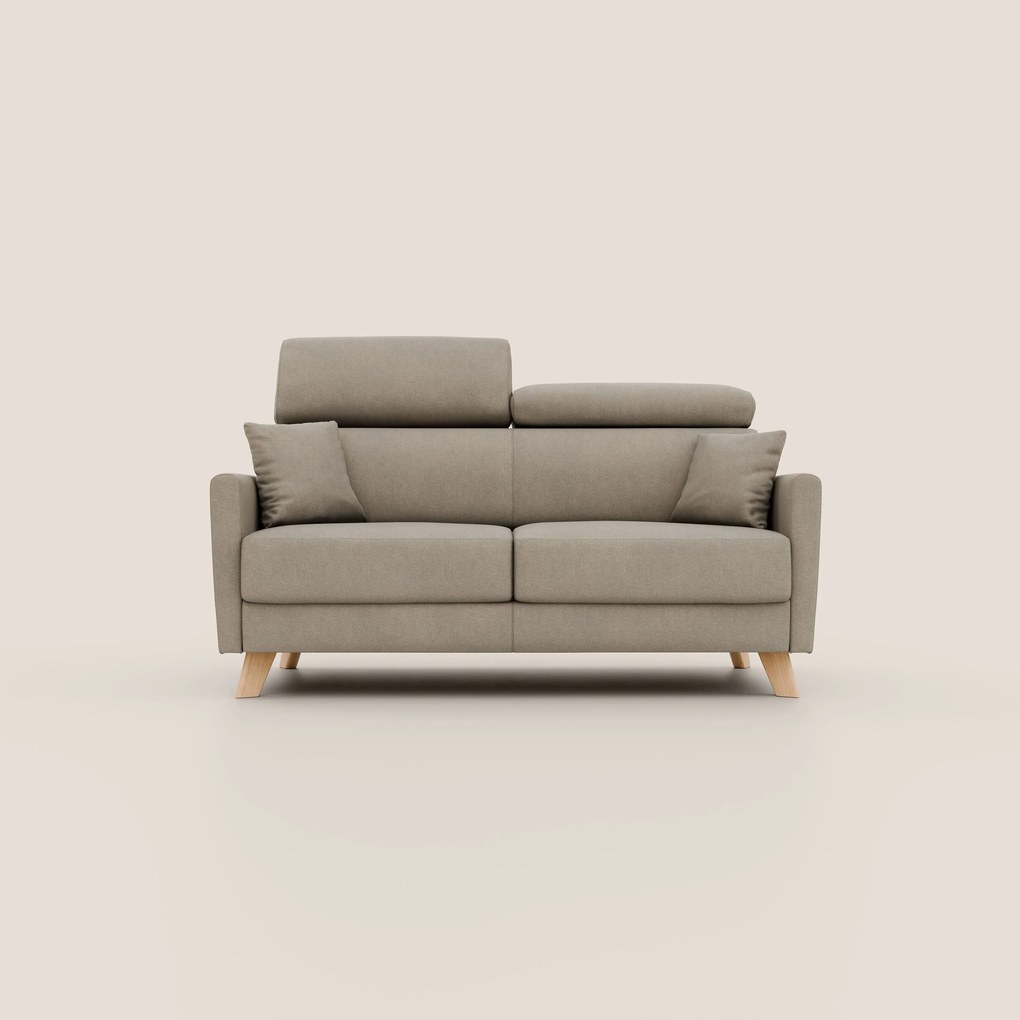 Francy divano letto matrimoniale con poggiatesta regolabili in tessuto impermeabile e smacchiabile T17 beige