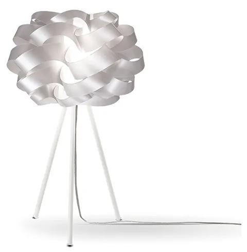 Lampada Da Tavolo A Treppiede 1 Luce Cloud In Polilux Silver Made In Italy