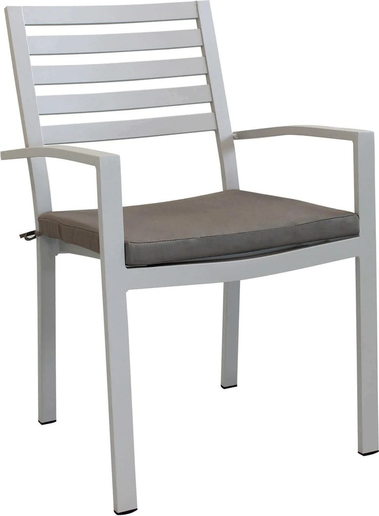 DEXTER - poltrona da giardino in alluminio impilabile con cuscino