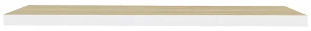 Scaffale a parete rovere e bianco 90x23,5x3,8 cm in mdf