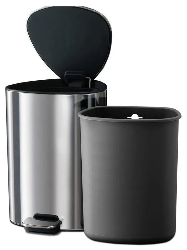 Pattumiera in plastica argentata 5 l Luxe - Joseph Joseph