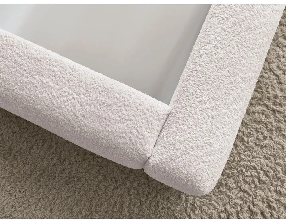 Letto matrimoniale bianco imbottito con spazio contenitivo con rete inclusa 180x200 cm Orlane – Bobochic Paris