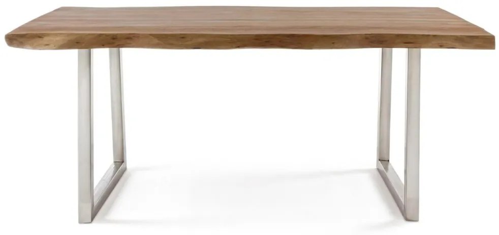 Tavolo OSBERT in legno di acacia e gambe in acciaio 180 x90 cm