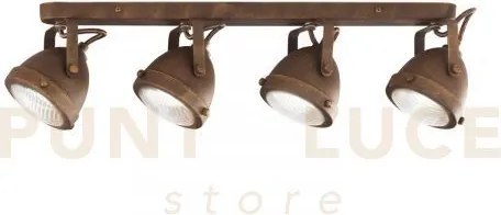 Applique a parete habana ruggine 4 luci attacco gu10 64,5x11,6x15,5...