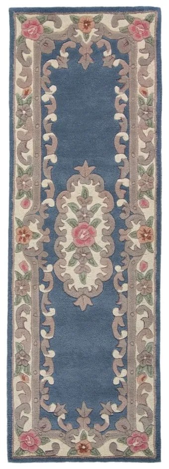 Tappeto in lana blu 67x210 cm Aubusson - Flair Rugs