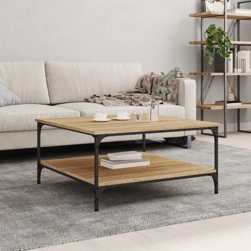 Tavolino Da Salotto Rovere Sonoma 80x80x40 Cm Legno Multistrato /