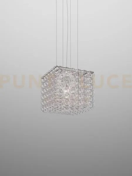 Giogali sospensione cub cristallo argento e cromo lucido 3 luci att...
