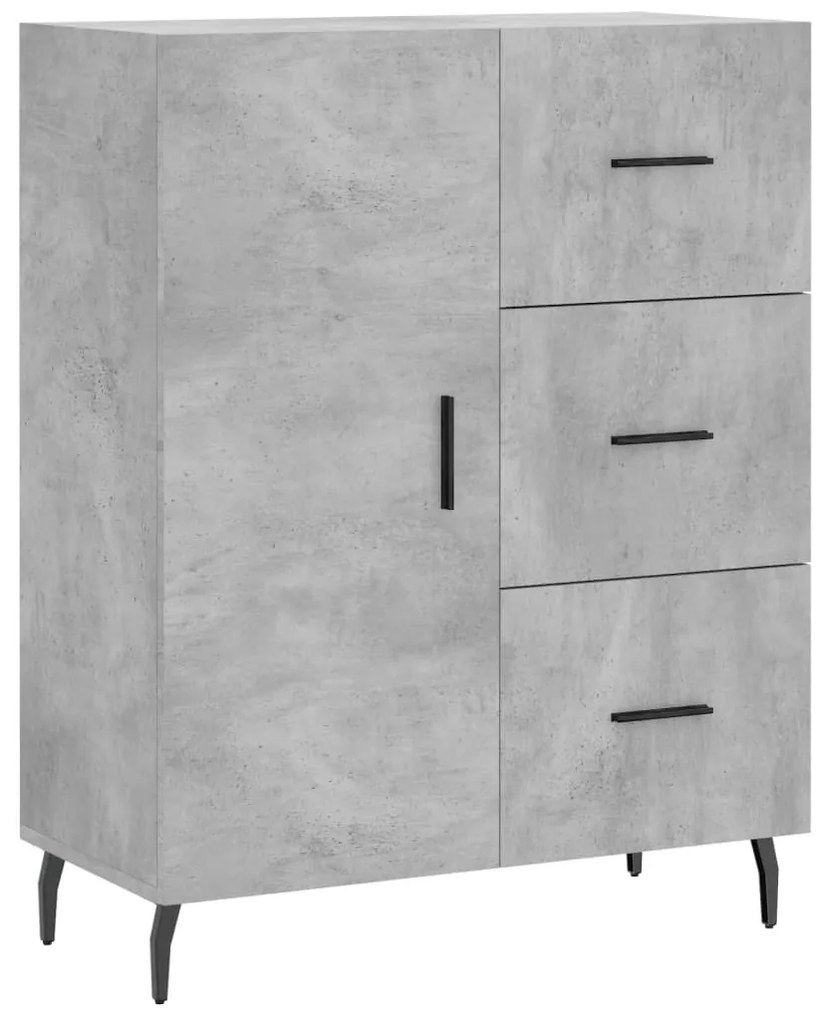 Credenza grigio cemento 69,5x34x90 cm in legno multistrato