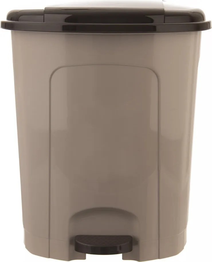 Cestino per la spazzatura marrone in plastica con pedale 30 l – Orion