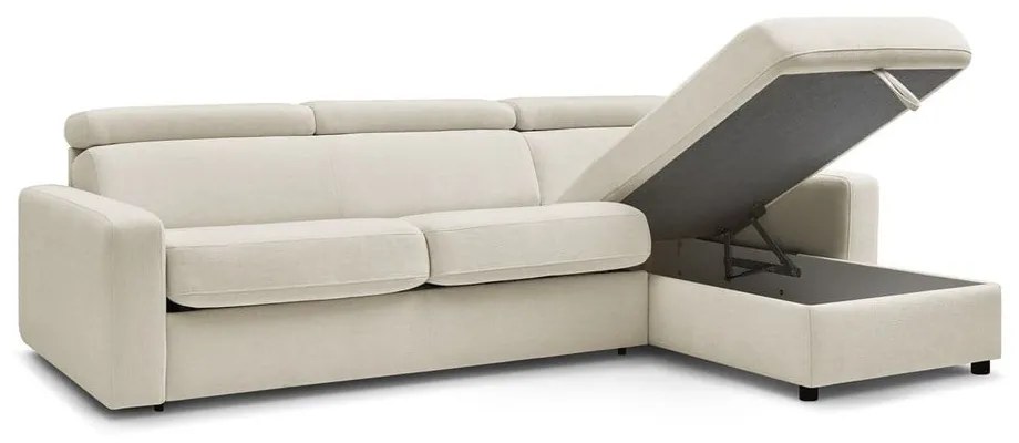 Divano angolare color crema allungabile (con composizione variabile) Monaco – Bobochic Paris