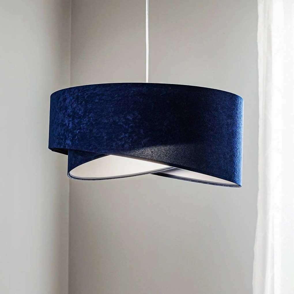 Maco Design Lampada a sospensione Vivien, bicolore, blu/argento