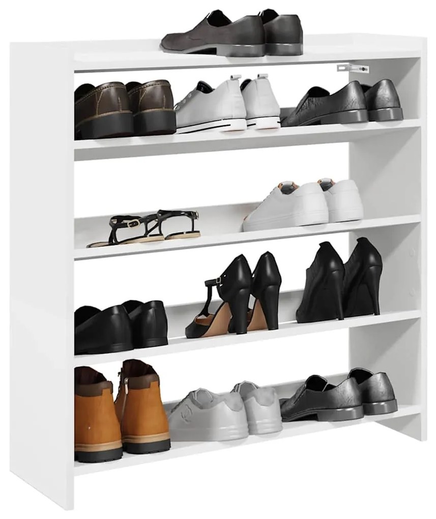 Scarpiera Bianca 80x25x81 Cm İn Legno Multistrato /