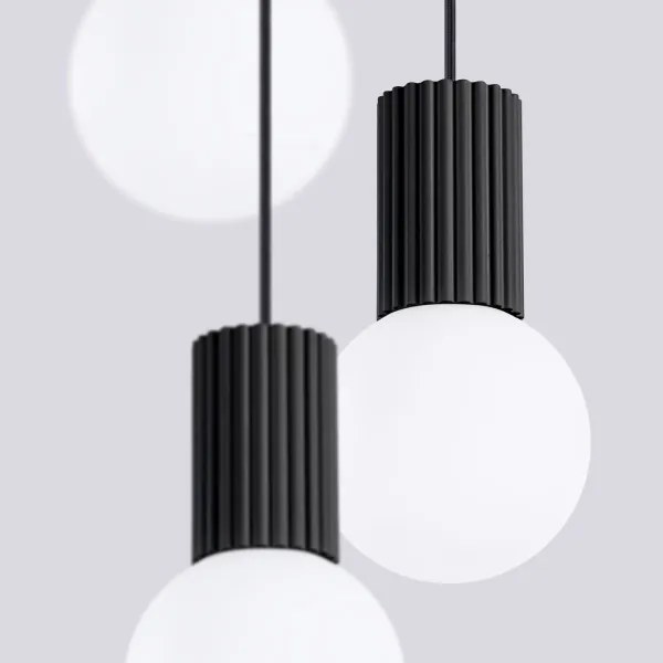 Sollux SL.1715 - Lampadario a sospensione con filo HALO 3xG9/8W/230V diametro 25 cm nero