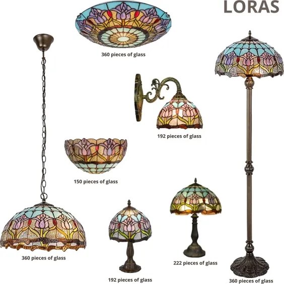 Brilagi - Lampada da parete Tiffany in vetro colorato LORAS 1xE27/40W/230V