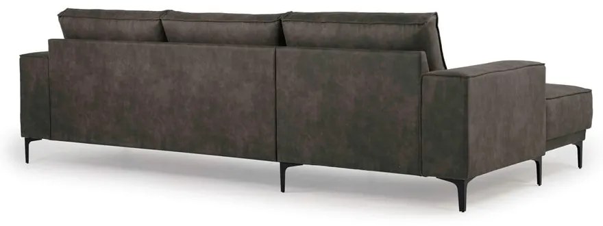 Divano angolare antracite in similpelle (angolo sinistro) Copenhagen - Scandic