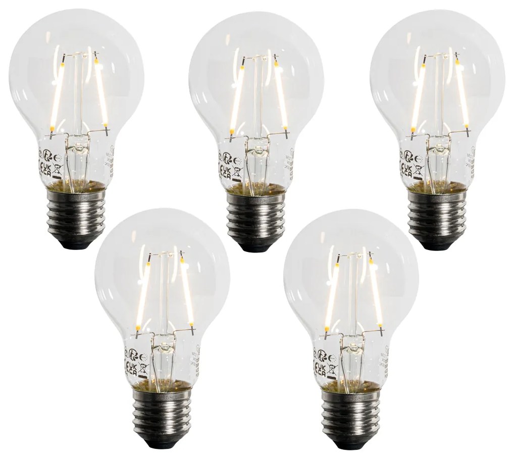 Set di 5 Lampadine LED E27 A60 con Sensore Crepuscolare 2.5W 250 lm 2200K