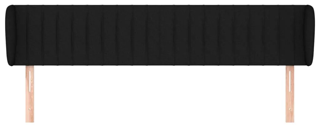 Testiera ad orecchio nera 203x23x78/88 cm in tessuto