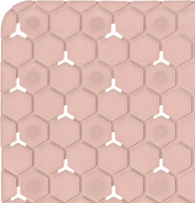 Tappeto bagno antiscivolo rosa 54x54 cm Maya