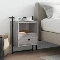 Comodino a Muro Grigio Sonoma 40x30x61 cm Legno Multistrato 833439