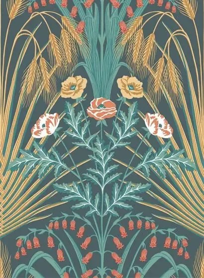 Cole & Son Carta da parati Bluebell - Green and Gold