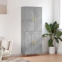 Credenza Grigio Cemento 69,5x34x180 cm in Legno Multistrato 3195783