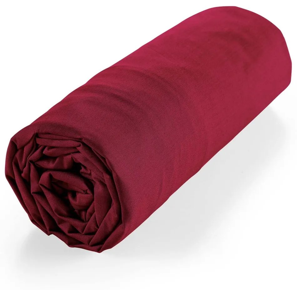 Lenzuolo rosso elasticizzato in cotone biologico 160x200 cm Biolina - douceur d'intérieur