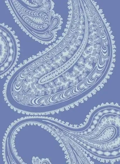 Cole & Son Carta da parati Rajapur Flock - Hyacinth & White