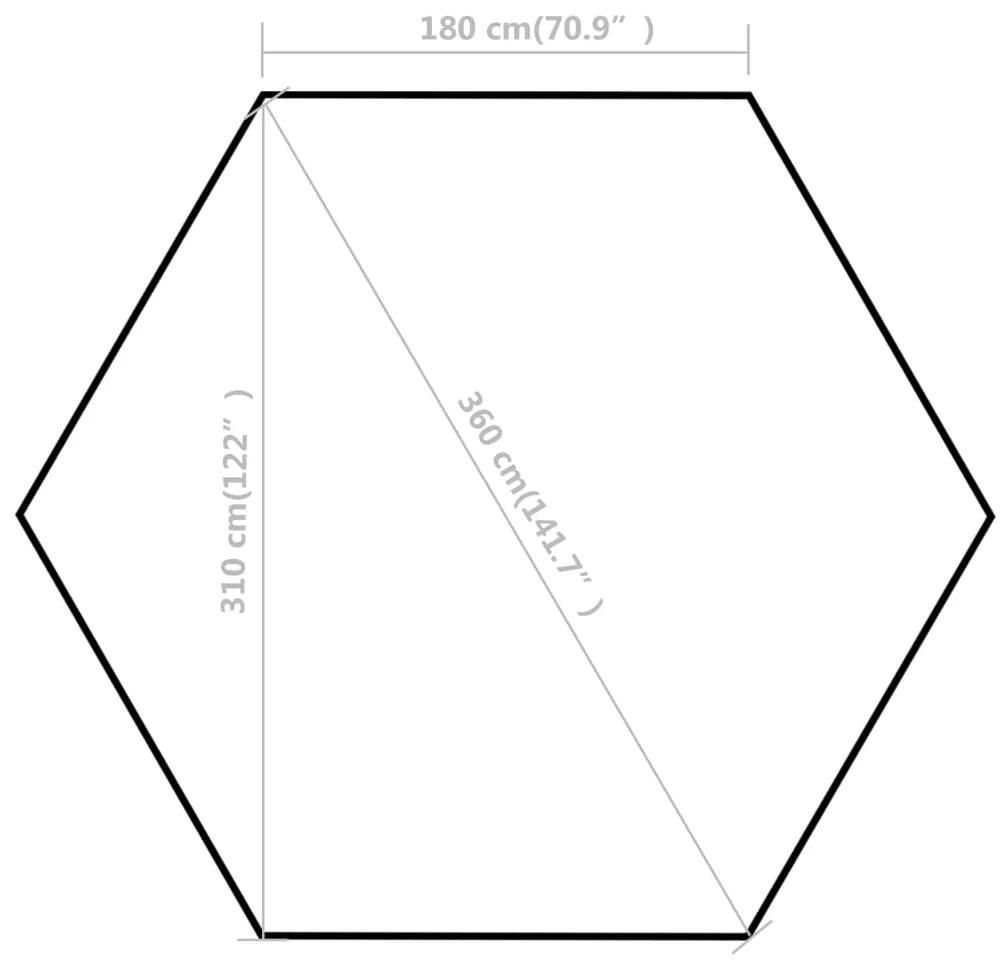 Gazebo Esagonale Pop-Up con 6 Pareti Grigio 3,6x3,1 m