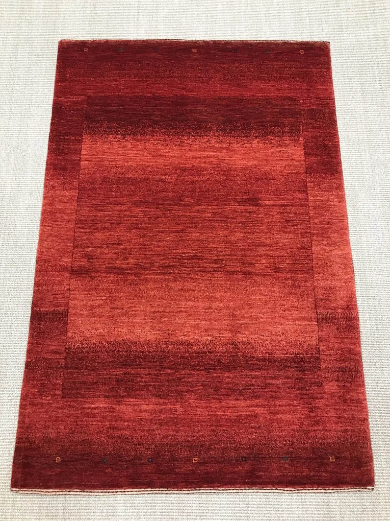 Loribaft Tappeto 100 x 150 Rosso (Iran) Annodato A Mano