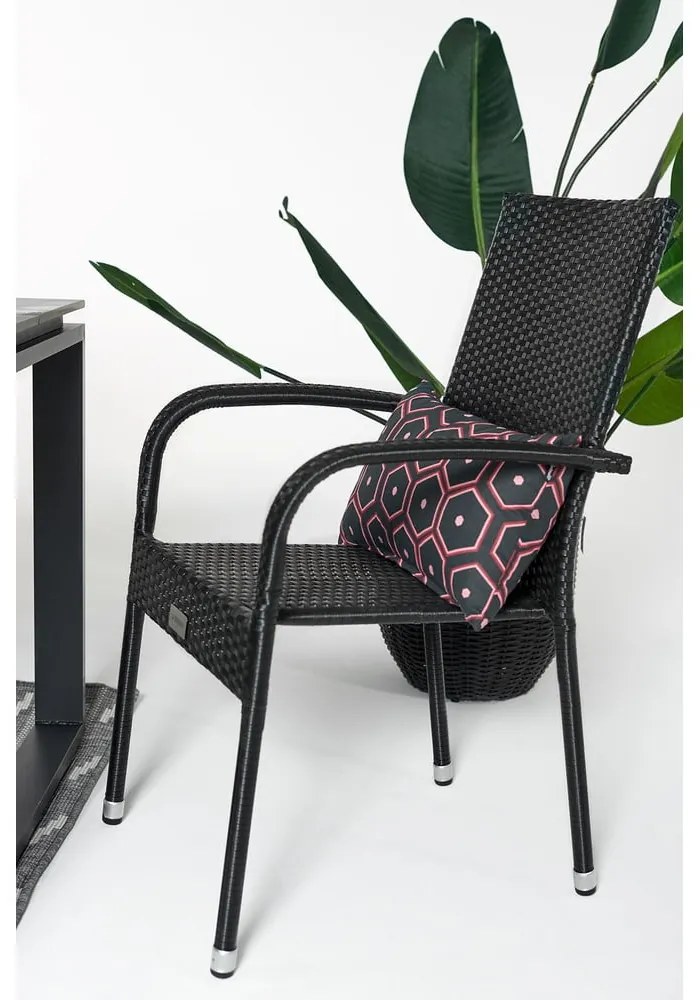 Sedia da giardino in rattan artificiale nero Paris - Bonami Essentials